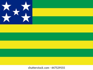 Brazil State Flags, Goias vector flag isolated on background. Brasil districts flags
