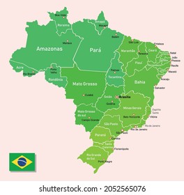 Brazil state map. Vector illustration