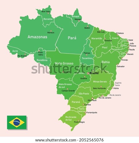 Brazil state map. Vector illustration