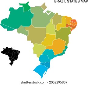 Brasilianische Staaten Karte Farbe Brasil