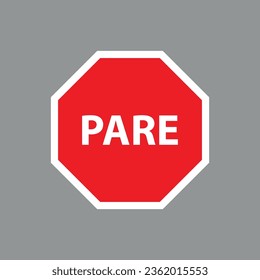 Brazil stop sign. Vector icon.