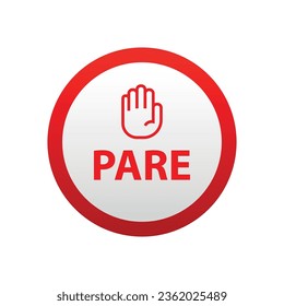 Brazil stop sign. Vector icon.