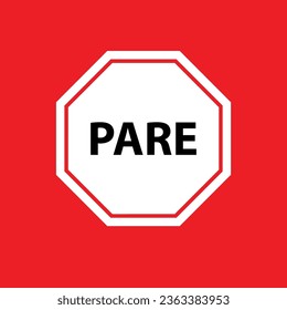 Brazil stop sign. Vector icon.