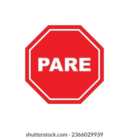 Brazil stop sign. Vector icon.