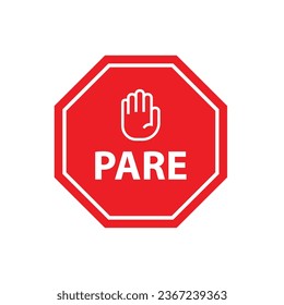 Brazil stop sign. Vector icon.