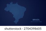 Brazil stylized dotted map in modern circular data tech visualization concept.