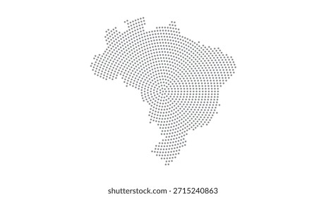 Brasil Mapa de puntos de semitono estilizado con patrón circular concéntrico