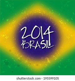 Brazil summer 2014 color background. Vector illustration.