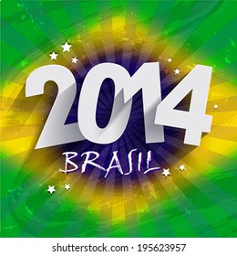 Brazil summer 2014 color background. Vector illustration.