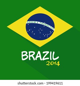 Brazil Summer 2014 Vector Color Background with National flag