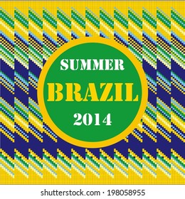 Brazil Summer 2014. Vector geometric background in Brazil concept.