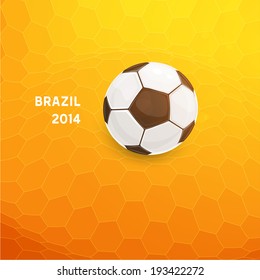 Brasilien Sommer 2014 Vector, Fußball Ball für Fußball Design. Orange Geometrisches Muster für Hintergrund.