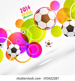 Brasilien Sommer 2014 Vektorgrafik, Fußballball-Ball für Fußball-Design