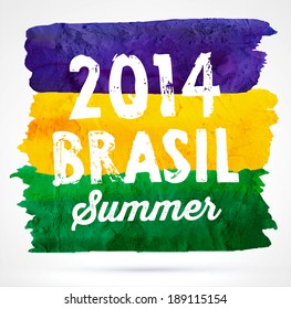 Brazil Summer 2014 Vector Water Color Background