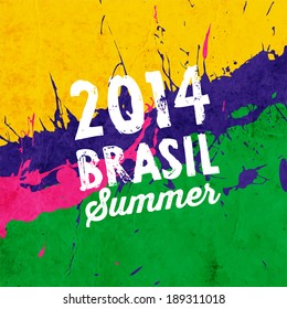 Brazil Summer 2014 Vector Water Color Background