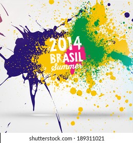 Brazil Summer 2014 Vector Water Color Background