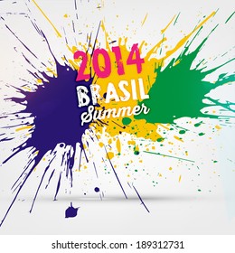 Brazil Summer 2014 Vector Water Color Background