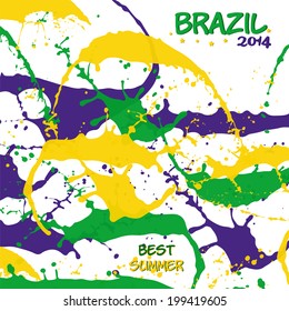 Brazil Summer 2014 Vector Water Color Background