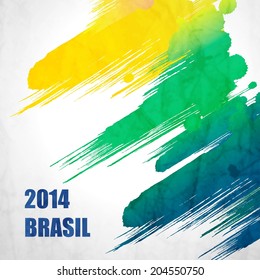 Brazil Summer 2014 Vector Water Color Background 