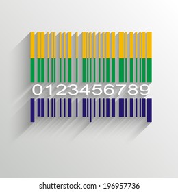 Brazil Summer Barcode Background - vector illustration