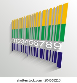 Brazil Summer Barcode Background - vector illustration