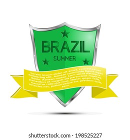 Brazil summer shield. Made in vector