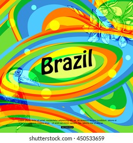 Brazil summer travel background. Vector eps 10 format.