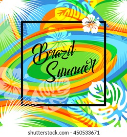 Brazil summer travel background. Vector eps 10 format.