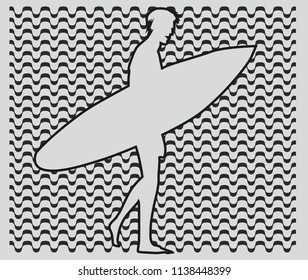 Brazil surfer graphic design vector art