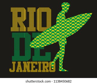 Brazil surfer graphic design vector art