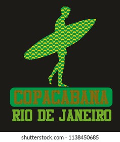 Brazil surfer graphic design vector art