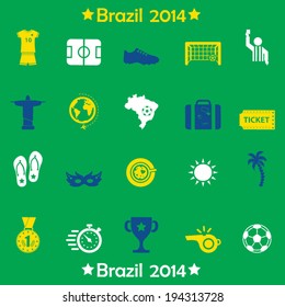 Brazil symbols icons and football icons