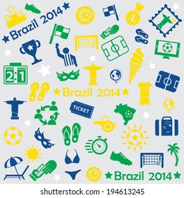 Brazil symbols icons and football icons