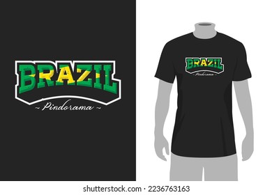 Brazil T Shirt Design Flag Colors