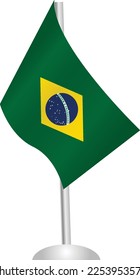 Brazil table flag, vector illustration