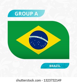 Brazil team flag, made in football competition style