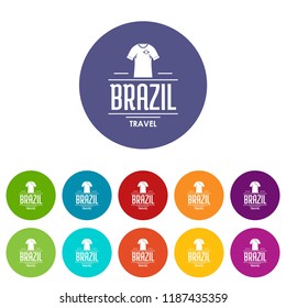 Brazil team icons color set vector for any web design on white background