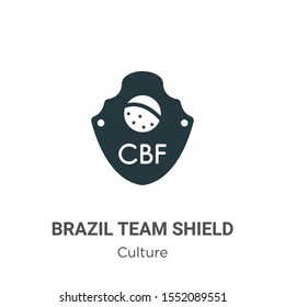 Brazil team shield symbol vector icon on white background. Flat vector brazil team shield symbol icon symbol sign from modern culture collection for mobile concept and web apps design.