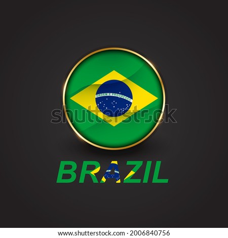 Brazil text effect style - Editable text effect vector illustration. Brazil 3d Flag - Copa America 2021 Finalists