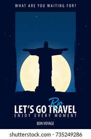 Brazil. Time to Travel. Journey, trip and vacation. Vector travel illustration