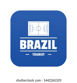 Brazil tourist icon blue vector isolated on white background