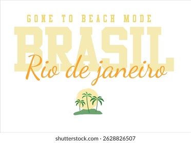 Brazil tropicak and Vintage college typography. Vector illustration design for fashion graphics, t shirt prints