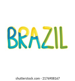 brasilianisches Typografie-Design auf weißem Hintergrund