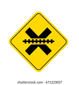 Brazil uncontrolled railroad crossing sign