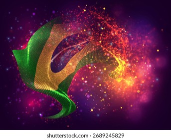 Brasil, Vector 3d con un toque de puntos de pintura, explosión de puntos de colores
