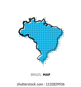 Brazil vector country map. Map outline with dots.