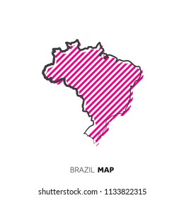 Brazil vector country map. Map outline with dots.