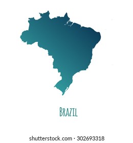 Brazil vector map with color gradient and caption on white background. Can be used as element of your infographics or presentation