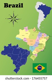 Brazil vector set. Isolated.