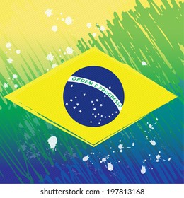 Brazil vector: A Watercolor Styled Brazil Flag